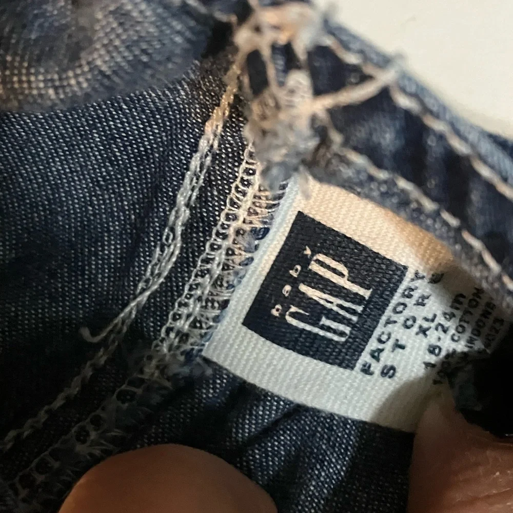 Vintage Baby Gap Blue Jean Overalls Snap Inseam Size 18/24 month